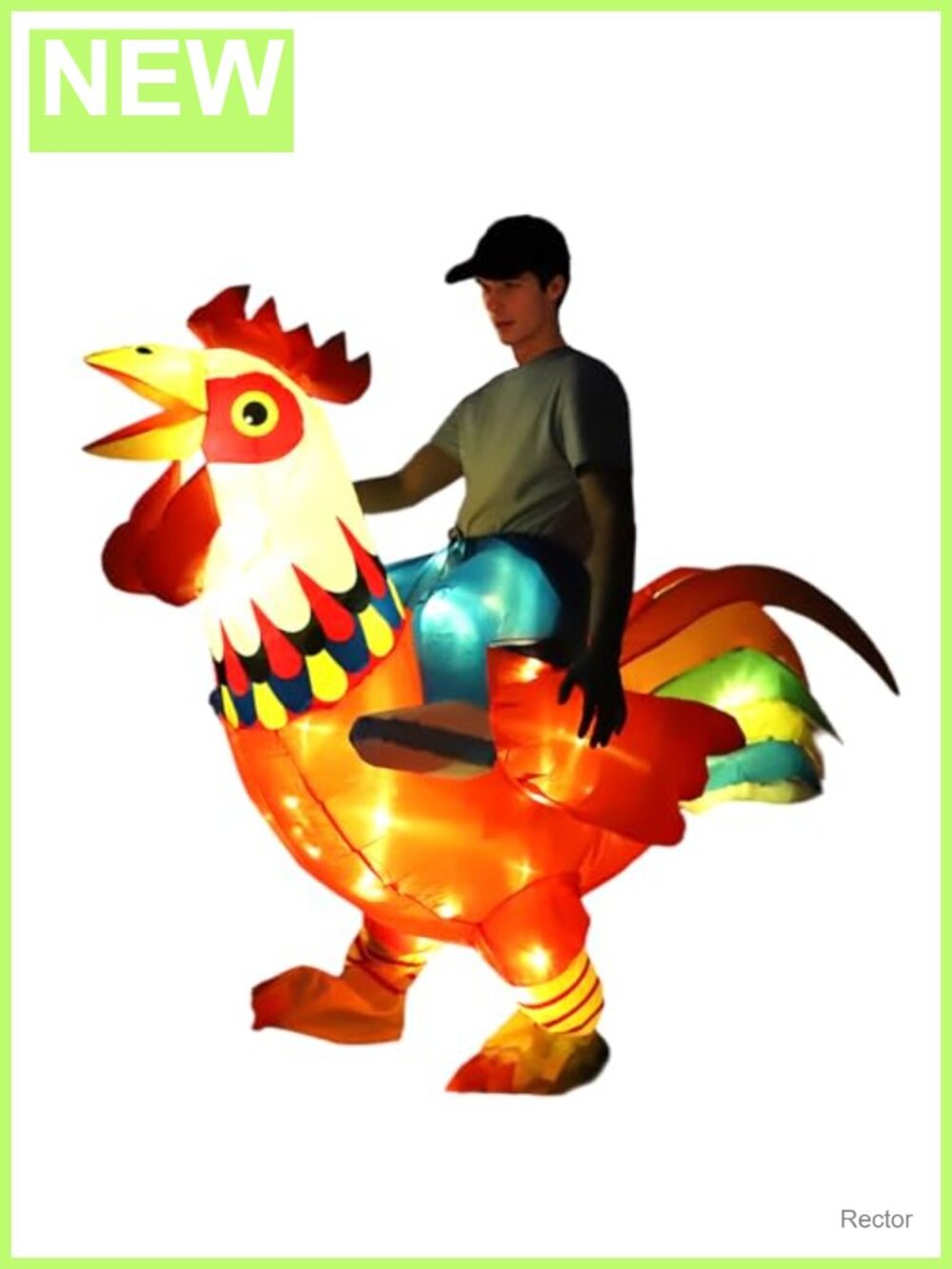 Inflatable Chicken Costume Adult LED Rooster Blow Up Cosplay